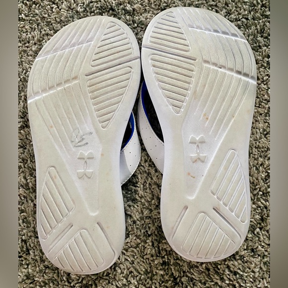 Under Armour Women’s 4D Foam Cushion Blue and White Flip Flops Size 7 - Picture 2 of 4